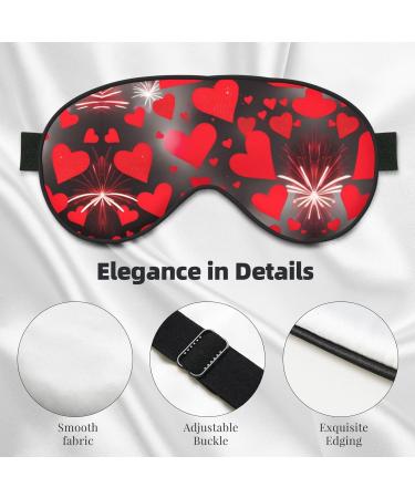 Buy Red Hearts Firework Print Unisex Sleep Eye Mask | Soft Comfort Eye Shade for Travel Yoga and Shift Work International Shipping Available - Buy Online on GoSupps.com