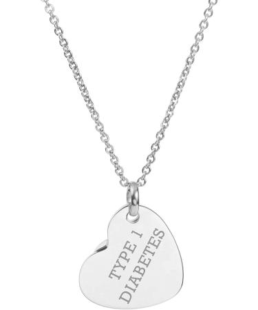 LinnaLove Women's Double Heart Medical Alert Necklace - Free Engraving for Type 1 Diabetes | International Shipping Available - Buy Online on GoSupps.com