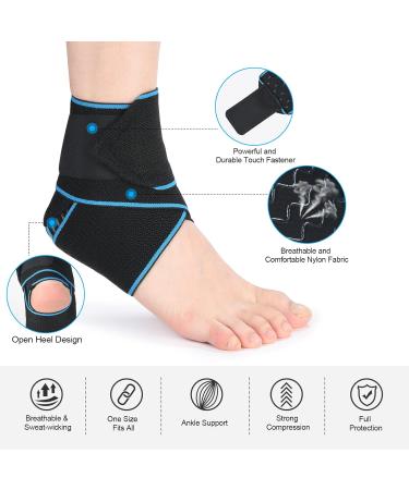 ACWOO Ankle Support Brace 2 Pack Elastic Adjustable Ankle Brace Wrap Strap Anti-Slip Breathable Ankle Compression Foot Strap for Sports Protect Injury Recovery and Pain Relief One Size Fits All - Buy Online on GoSupps.com