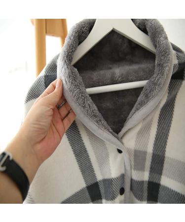WOLWES Warm Wearable Blanket - Comfy Fleece Poncho with Buttons | Cozy Snuggle Throw Wrap Cape for Home & Office - Buy Online on GoSupps.com