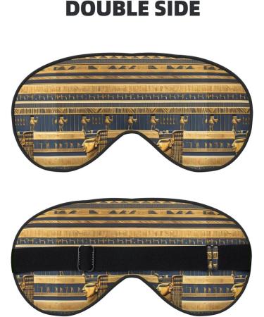 Egyptian Pharaonic Frescoes Blackout Sleep Eye Mask Unisex Adjustable Design for Home Travel Yoga & Office Naps - Buy Online on GoSupps.com