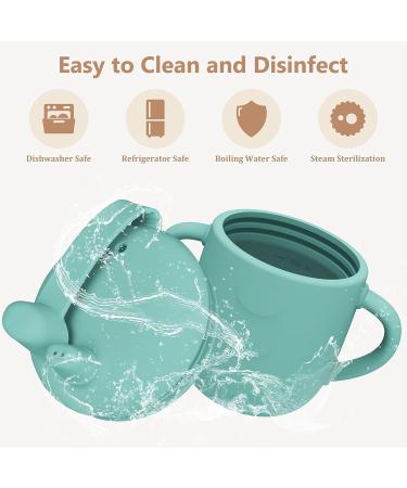 ADOCHAM Silicone Sippy Cup for Baby 6 months+ | Food Grade Toddler Training Cup | Spill Proof Straw Cup BPA-Free | 5oz (Green) - Buy Online on GoSupps.com
