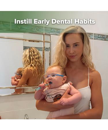 Haakaa Baby Toothbrush - 360 Food Grade Silicone Baby Toothbrush for 6M+ with Shield & Base Design (Blue) - International Shipping Available - Buy Online on GoSupps.com