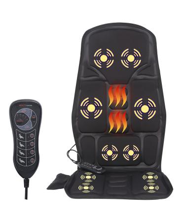 Vibration Back-Massager, Back Massage-Cushion, 10 Vibrating Nodes to Release Stress and Fatigue, for Home and Office Use (Light Black)
