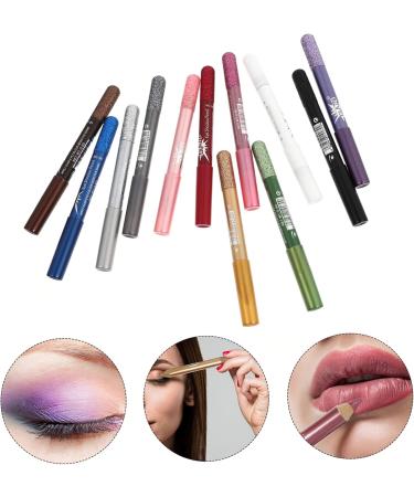 Baluue 12pcs Pearlescent Eyeshadow Pencil Eye Shadow Sticks Shimmer Eyeshadow Glitter Gel Makeup Powder 12.5X0.5cm Assorted Color - Buy Online on GoSupps.com