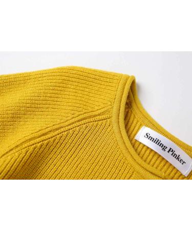 SMILING PINKER Toddler Girls Knit Cardigan | Soft & Warm Sweater with Pockets | 4 Years | Yellow - Buy Online on GoSupps.com