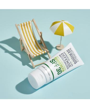 Naturally Serious Mineral Sun Defense Moisturizer SPF 30 | Vegan Cruelty-Free Mineral Sunscreen for Face - Broad Spectrum Protection - Buy Online on GoSupps.com