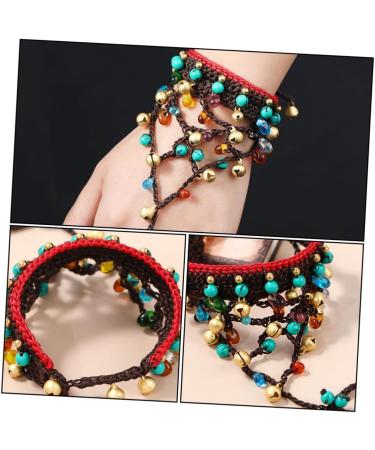 VALICLUD 1pc Glass Wax Rope Bracelet Straw Purse Braided Bracelet Summer Bracelets for Women Pearl Bracelets Friendship Braids Womens Bracelets Delicate Copper Bells Girl One-piece Jewelry - Buy Online on GoSupps.com