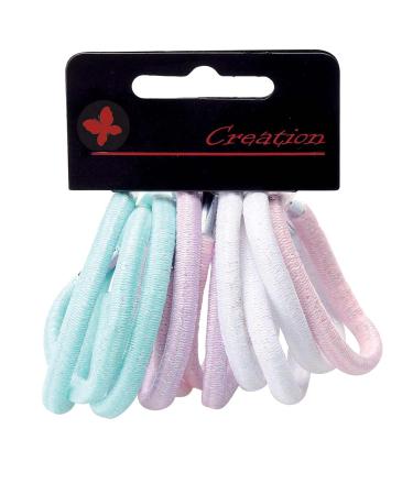 Pack of 12 hair ties with metal clip pastel tones color mix
