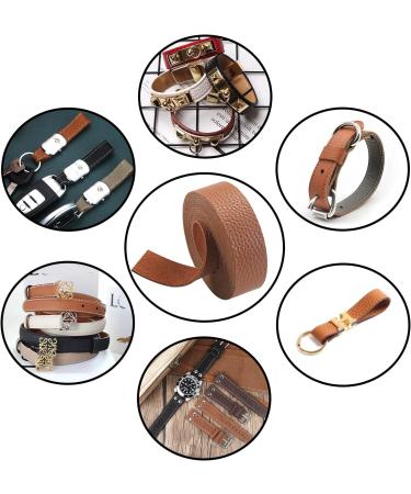 Picheng Lychee Pattern Leather Strap - 1 Inch Wide, 100 Inches Long - Ideal for Pet Collars, Traction Ropes, Belts, Keychains, DIY Craft Projects - Brown - Buy Online on GoSupps.com