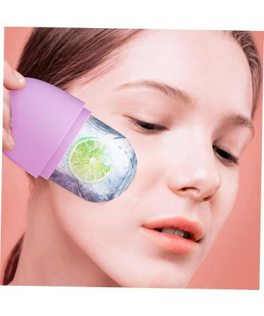 Silicone Face Ice Tray & Roller Tool - Beauty Ice Mold for Glowing Skin | 11.5x7cm Purple - Shop Internationally - Buy Online on GoSupps.com