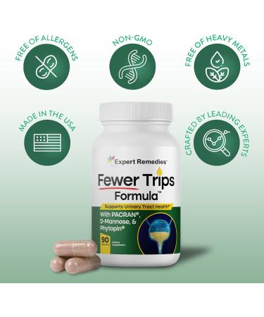 Expert Remedies Fewer Trips Formula Bladder Support Supplement for Women and Men. Cranberry Extract and D-mannose Pills Reduce Frequency Support Urinary Tract Health - 90 Capsules - Buy Online on GoSupps.com