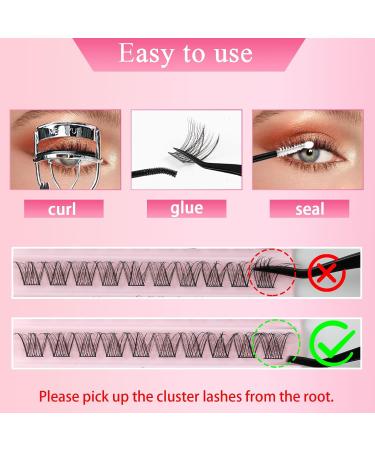 Poiuyoiu Cluster Lashes Kit D Curl | 100Pcs Mixed 8-16mm Individual False Eyelashes | Wispy Extensions with Bond & Seal Glue | Natural Look Reusable Fake Lashes | Ideal for Beginners - Buy Online on GoSupps.com