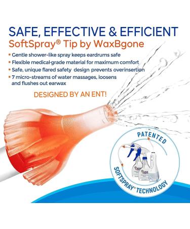 WaxBgone Ear Wax Removal Kit with SoftSpray Tips - Safe & Effective Earwax Removal for Adults & Kids - Buy Online on GoSupps.com