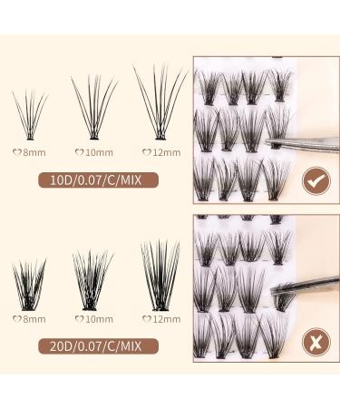 DIY Eyelashes Set - 8-12mm Mix Cluster False Eyelashes | 0.07mm C Curl | No Glue Eye Makeup - Buy Online on GoSupps.com