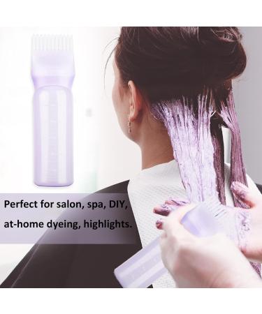2pcs Root Comb Applicator Bottle Set | Hair Dye & Oil Brush with Graduated Scale | 6 OZ Purple - Buy Online on GoSupps.com