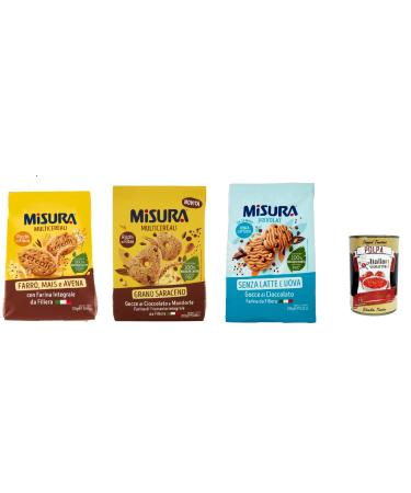 Italian Gourmet E.R. Misura Privolat Integrali Test Kit for Whole Grain Cookies with Crispy Cereal + Italian Gourmet Polpa 400g