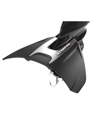 STINGRAY HYDROFOILS - Starfire Hydrofoils for 40-300 hp Boats (Black) - No-Drill Engine Stabilizer Fins for Outboard/Outdrive Motors - Made in The USA