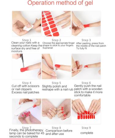 Semi Cured Gel Nail Strips Patches Sliders UV/LED Lamp Cured Adhesive Long Lasting Full Cover Gel Nail Stcikers Manicure Self Adhesive Nail Wraps Wedding Nail Stickers Party Nail Art Bsg0344 - Buy Online on GoSupps.com
