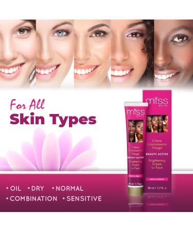 Fair & White Miss White Skin Brightening Cream for Face - 1.7 fl oz / 50 ml Hydroquinone Free - Buy Online on GoSupps.com