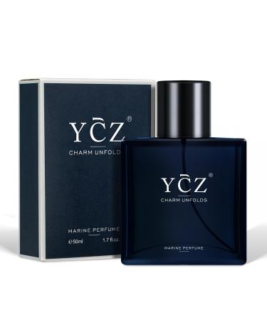 Ycz Charm Unfolds Marine Perfume for Men 1.7 oz. Long Lasting Eau De Parfum Cologne For Men Oriental Woody Fragrance - Ideal Special Occasions Making it the Ideal gentlemen s Gift Ycz Midnight Marine