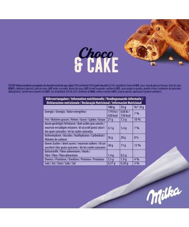MILKA - Choco & Cake - Set of 4 Boxes of 5 Chocolate & Cake Bags - Soft Cakes Filled with Milk Chocolate Milka - Family Size Practical for Children's Snacks - Pack of 4 x 175g - Buy Online on GoSupps.com