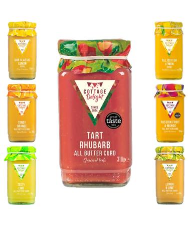 Cottage Delight Curd Pick N Mix - Create Custom Curd Combo with 6+ Flavours | All butter Lemon Lemon & Lime Passion Fruit & Mango Tart Rhubarb | Perfect Curd Gift Set for Curd Lovers - Pack of 2