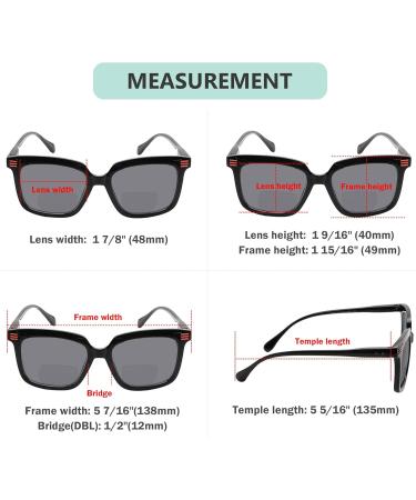 Eyekepper 4 Pack Bifocal Reading Glasses - Oversized Progressive Sunglasses for Women +2.00 | Stylish & Comfortable Eyewear for All Ages - Buy Online on GoSupps.com