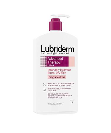 Lubriderm Advanced Therapy Fragrance-Free Moisturizing Lotion 32 fl. oz - Intense Hydration for Extra Dry Skin - Buy Online on GoSupps.com