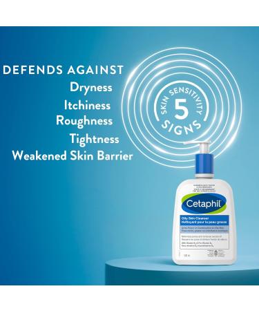Cetaphil Oily Skin Cleanser (500ml) - Gentle Foaming Daily Facial Cleanser Ideal Face Wash for Sensitive Acne Prone Combination to Oily Skin Dermatologist Recommended - Buy Online on GoSupps.com