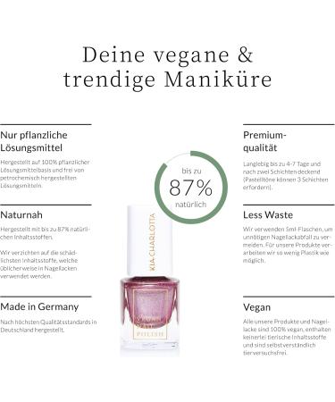 Vegan Nail Polish 14 Free Nail Polish 100% Vegan Low Harmful & Natural Base Nude Glitter Made in Germany Premium Quality 5 ml - Buy Online on GoSupps.com