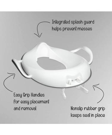 Nuby Easy Grip Safety Toilet Seat Trainer for Toddlers & Kids - White | Integrated Splash Guard | 2nd Stage - Buy Online on GoSupps.com