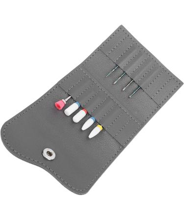 Nail Drill Bit Holder Portable 16 Holes PU Leather Waterproof Nail Drill Bit Storage Bag for Home Use - Buy Online on GoSupps.com