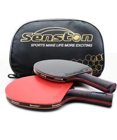 Senston Professtional Table Tennis Paddles Advance Intermediate Ping Pong Paddles Set of 2, Table Tennis Racket with Carry Case Y6