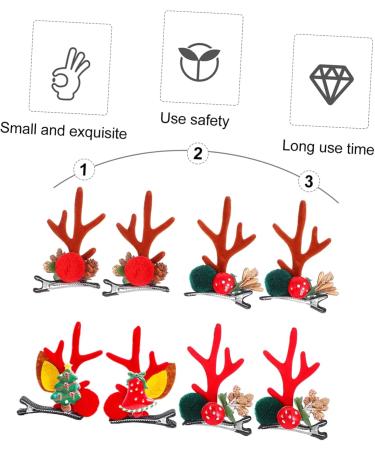 FRCOLOR 8 Pairs Christmas Hair Clips Girls Hairpin Women Hair Clips Hair Decoration Antlers Hair Clips Christmas Hair Pin Girls Christmas Barrette Kids Hairpin Child South Korea Cute Iron - Buy Online on GoSupps.com