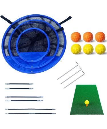 Santa Casa Golf Chipping Practice Net Set - 3 Sizes, Training Equipment with Foam Balls, Hitting Mat, Metal Piles, Carrying Bag - Indoor/Outdoor Target System - Buy Online on GoSupps.com