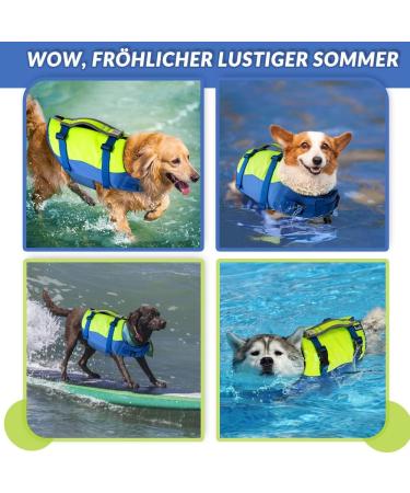 Shop Eyin Life Jackets for Small Dogs | Size-Adjustable Reflective Tear-Resistant Swimming Vest - Blue & Yellow - Buy Online on GoSupps.com