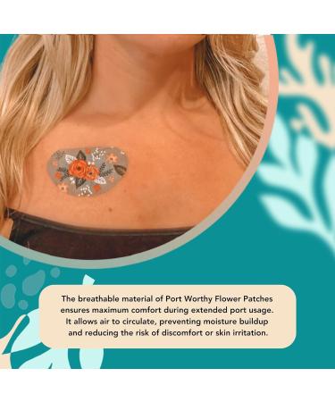 Flower Power Port Cover Patches - Innovative Adhesive Technology | Breathable & Gentle Fabric - 48 Patches per Box for Port Treatment - Buy Online on GoSupps.com
