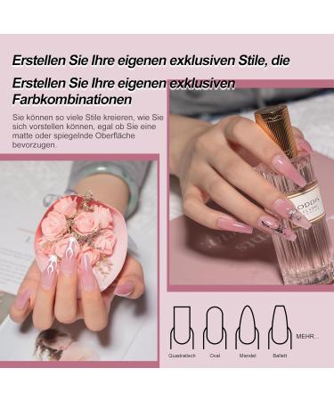 Mogray Poly Nails Gel Starter Set - 60ml Sakura Pink Jelly Color Extension & DIY Nail Design - Buy Online on GoSupps.com