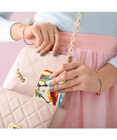 Buy Stylish Leather Lipstick Case with Mirror - Mini Lip Gloss Organizer | Bird Abstract Tree Flower Design - Buy Online on GoSupps.com