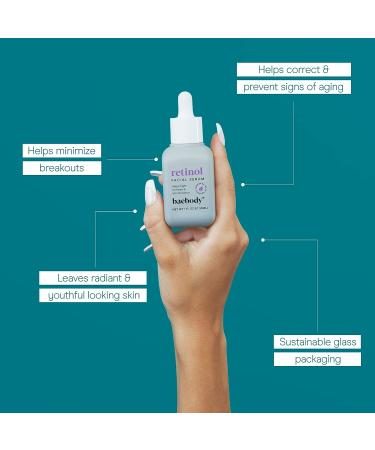 Baebody Retinol Facial Serum with Vitamin E, Hyaluronic Acid & Jojoba Oil - 1 Oz - Buy Online on GoSupps.com