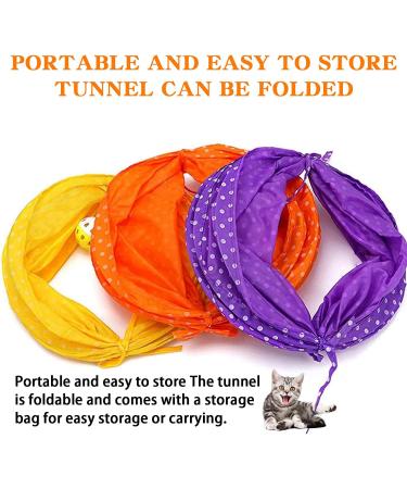 Pet Tunnel Tube Toy Orange Foldable Cat Dog Play Interactive Training Puppy Outdoor Indoor Supplies - Buy Online on GoSupps.com