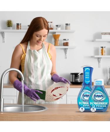 Dawn Powerwash Spray Platinum Dish Soap + Refill & 6 Scouring Pads | Fresh Scent | International Shipping Available - Buy Online on GoSupps.com