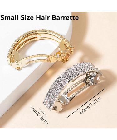 JYTDBCS Crystal Hair Clips Barrettes Slides Grips for women Hair Accessories Crystal Hairpins Everyday Wear Prom Party Ponytail Holder Women Girl Birthday Gift (Silver+Gold) - Buy Online on GoSupps.com
