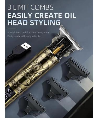 Professional Cordless Hair Trimmer & T-Blade Clippers for Men - Zero Gapped Edgers with LCD Display | Gold Grooming Kit - Buy Online on GoSupps.com