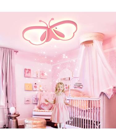 Luolong Butterfly LED Ceiling Lamp for Kids - Dimmable Acrylic Light for Girls' Bedrooms - 72cm Creative Design - Buy Online on GoSupps.com