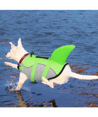 Buy Cit toile Dog Life Jacket - Light & Safe Water Sports Vest for Small to Large Dogs - Reflective Handle Shark Design Green - Buy Online on GoSupps.com