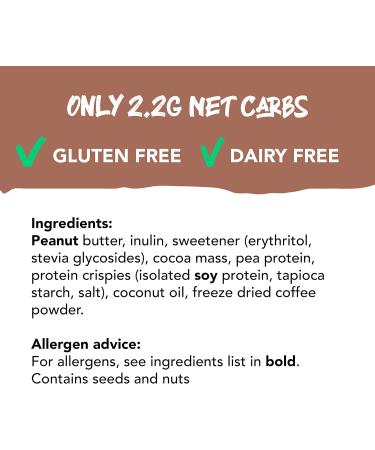 Eva Bold Coffee Mocha Keto Bars 12 x 40g | 2.2g Net Carbs | High Protein Bars | Healthy Snacks for Low Carb Gluten Free Vegan Dairy Free & Diabetic Diets - Buy Online on GoSupps.com
