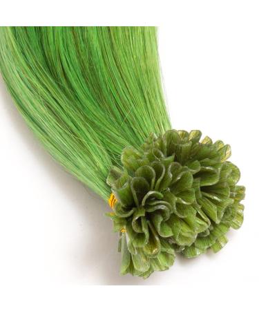 Green Keratin Bonding Extensions - 100% Remy Human Hair U-Tip - 50x 1g 45cm Smooth Strands in Green - Long Lasting Hair Extensions - Buy Online on GoSupps.com