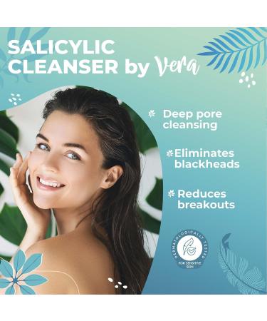 Vera Facial Cleansing Gel with Gentle Salicylic Acid & Aloe Vera - Nourishing Alternative for Clear Young Skin | BHA Serum 2% | 250ml - Buy Online on GoSupps.com
